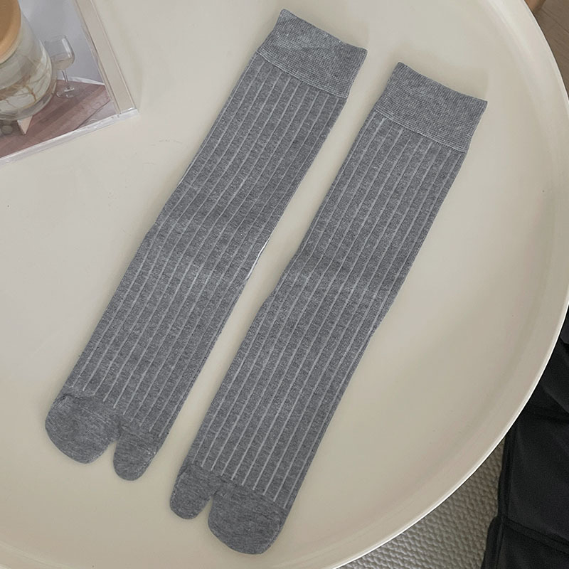 Ženske čarape s dvije prste, japanski stil, jednofarbne (srednje dužine, pamuk, upijaju znoj)