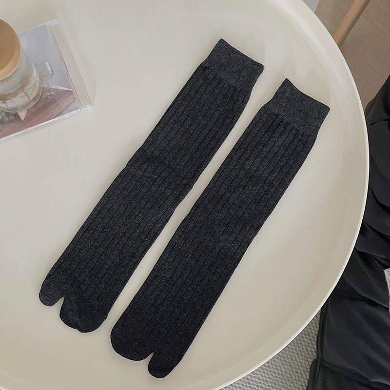 Ženske čarape s dvije prste, japanski stil, jednofarbne (srednje dužine, pamuk, upijaju znoj)