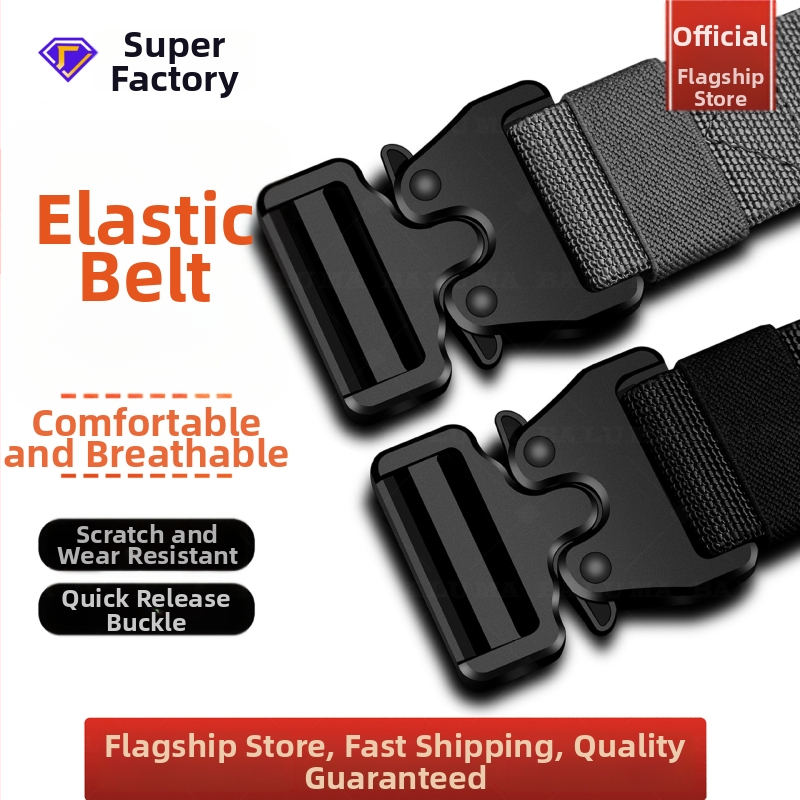 Curea de bărbați din pânză, cataramă din plastic, închidere cu catarama, lățime 2–4 cm, talie elastică.