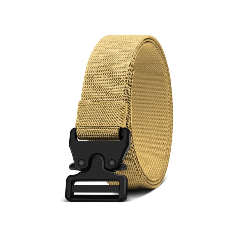 Curea de bărbați din pânză, cataramă din plastic, închidere cu catarama, lățime 2–4 cm, talie elastică.