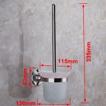 Set de perii pentru baie, montat pe perete, din oțel inox HF-16 – suprafață oglindită, încărcare 0,5 kg, grosime 1,3 mm