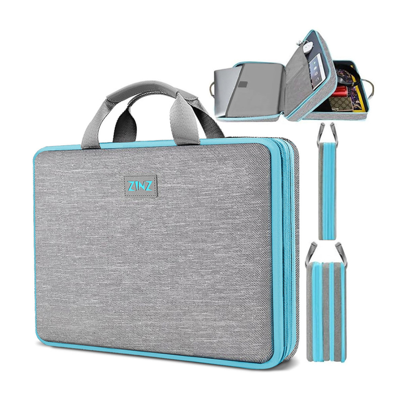 ZINZ Geantă laptop de afaceri din poliester, impermeabilă și rezistentă la șocuri, capacitate mare, unisex, stil Business Elite, culoare solidă