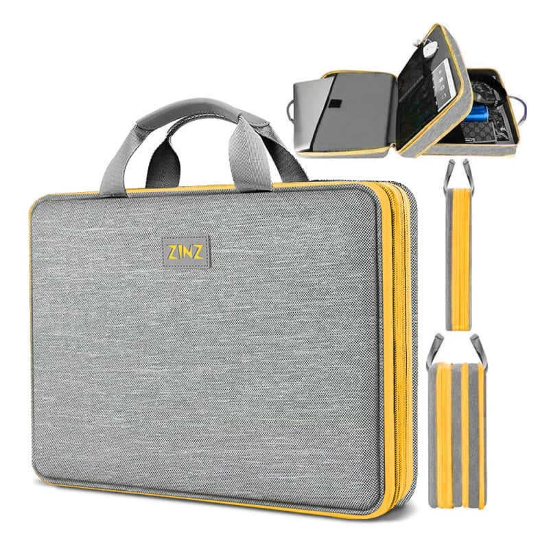 ZINZ Geantă laptop de afaceri din poliester, impermeabilă și rezistentă la șocuri, capacitate mare, unisex, stil Business Elite, culoare solidă