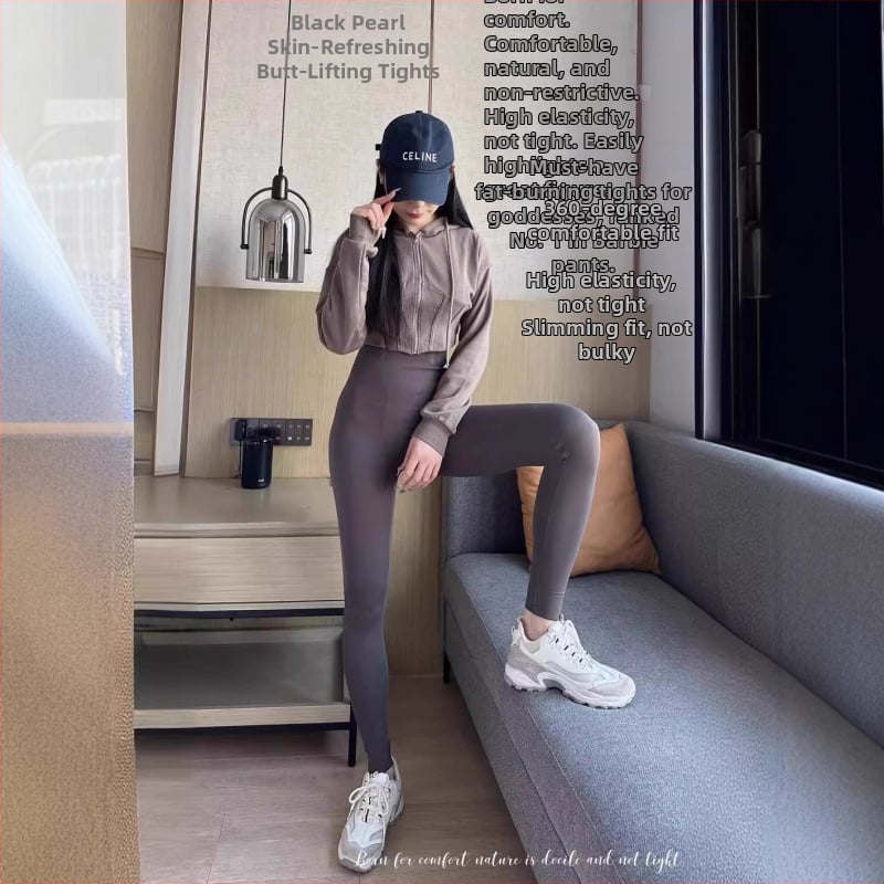 Pantaloni de modelare a corpului cu ridicare a feselor; Nailon + elastan; elasticitate ridicată; lungime 9/10; model unic