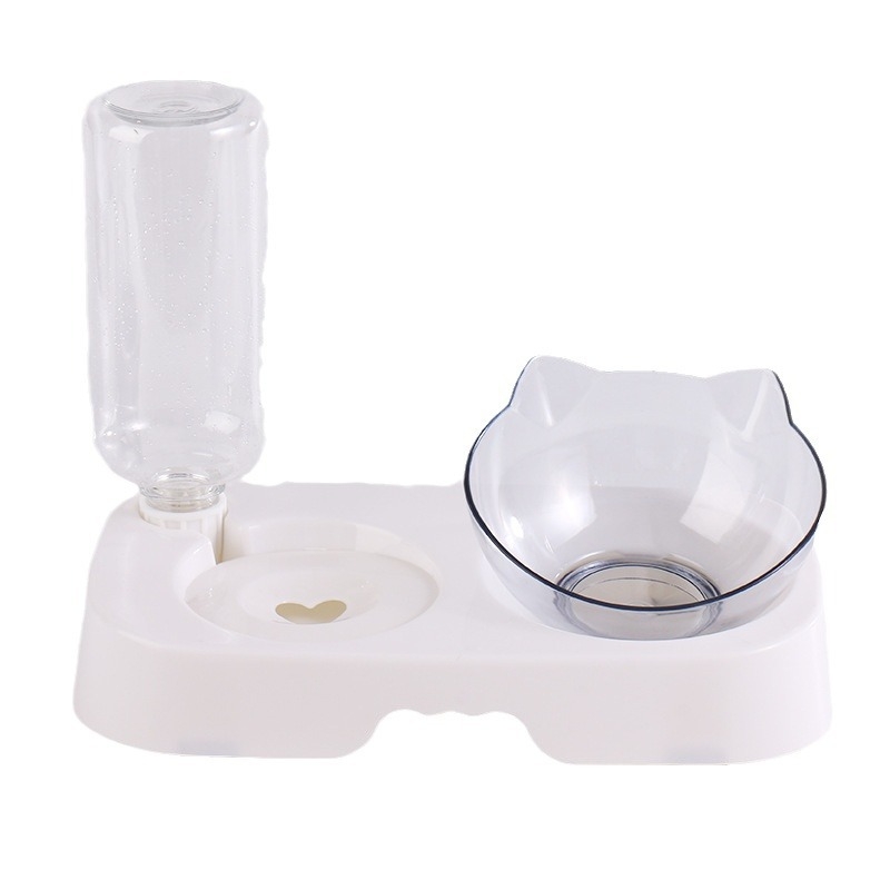 Automata víz- és ételadagoló macskáknak és kutyáknak; szivárgásmentes nyakvédős tál; ABS anyag; teljes automata etető készlet; súly ~250 g; Márka Taiguang; Csomagolás: alap + tál 50 db; ivóüveg 200 db