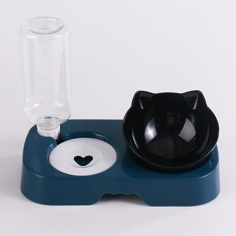 Automata víz- és ételadagoló macskáknak és kutyáknak; szivárgásmentes nyakvédős tál; ABS anyag; teljes automata etető készlet; súly ~250 g; Márka Taiguang; Csomagolás: alap + tál 50 db; ivóüveg 200 db