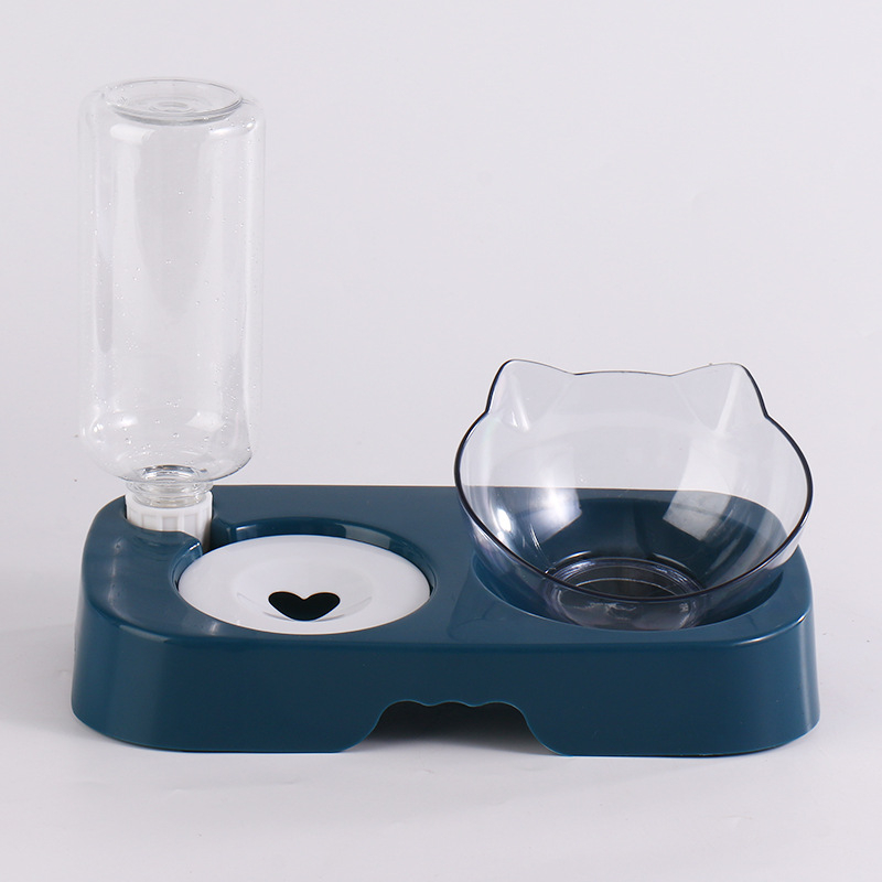 Automata víz- és ételadagoló macskáknak és kutyáknak; szivárgásmentes nyakvédős tál; ABS anyag; teljes automata etető készlet; súly ~250 g; Márka Taiguang; Csomagolás: alap + tál 50 db; ivóüveg 200 db