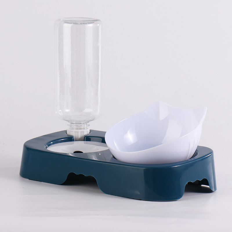 Automata víz- és ételadagoló macskáknak és kutyáknak; szivárgásmentes nyakvédős tál; ABS anyag; teljes automata etető készlet; súly ~250 g; Márka Taiguang; Csomagolás: alap + tál 50 db; ivóüveg 200 db