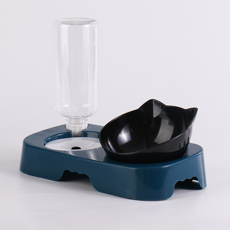 Automata víz- és ételadagoló macskáknak és kutyáknak; szivárgásmentes nyakvédős tál; ABS anyag; teljes automata etető készlet; súly ~250 g; Márka Taiguang; Csomagolás: alap + tál 50 db; ivóüveg 200 db
