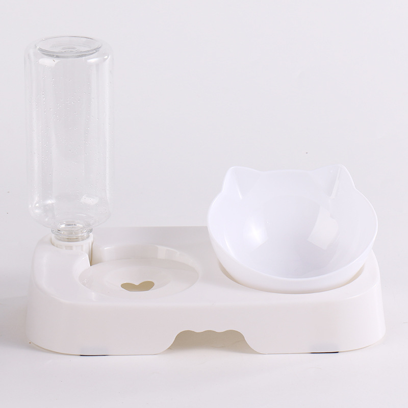 Automata víz- és ételadagoló macskáknak és kutyáknak; szivárgásmentes nyakvédős tál; ABS anyag; teljes automata etető készlet; súly ~250 g; Márka Taiguang; Csomagolás: alap + tál 50 db; ivóüveg 200 db