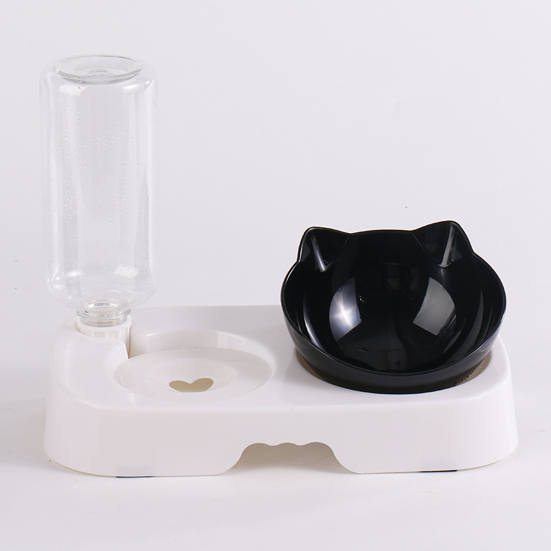 Automata víz- és ételadagoló macskáknak és kutyáknak; szivárgásmentes nyakvédős tál; ABS anyag; teljes automata etető készlet; súly ~250 g; Márka Taiguang; Csomagolás: alap + tál 50 db; ivóüveg 200 db