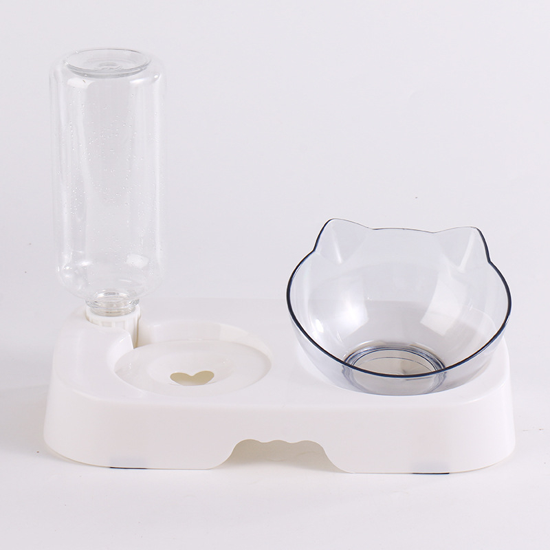 Automata víz- és ételadagoló macskáknak és kutyáknak; szivárgásmentes nyakvédős tál; ABS anyag; teljes automata etető készlet; súly ~250 g; Márka Taiguang; Csomagolás: alap + tál 50 db; ivóüveg 200 db