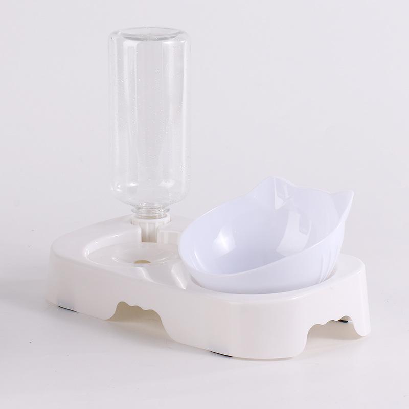 Automata víz- és ételadagoló macskáknak és kutyáknak; szivárgásmentes nyakvédős tál; ABS anyag; teljes automata etető készlet; súly ~250 g; Márka Taiguang; Csomagolás: alap + tál 50 db; ivóüveg 200 db