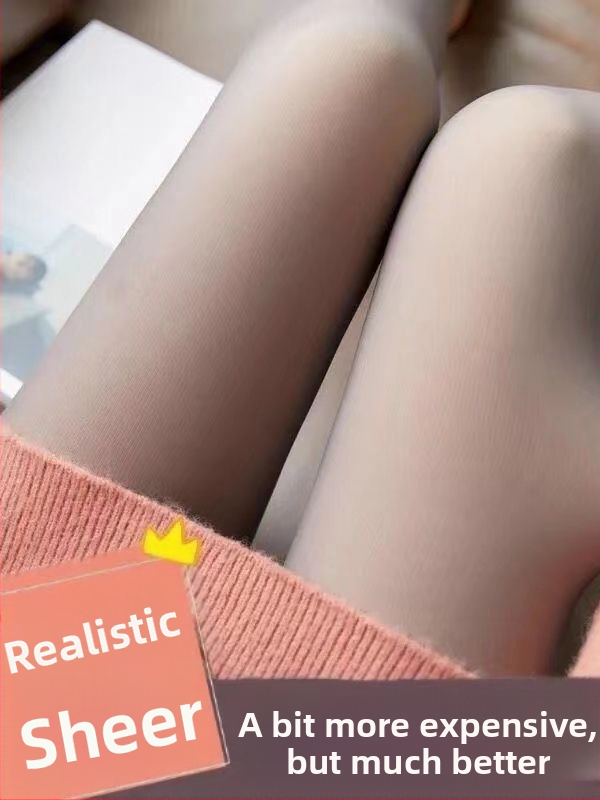 Dámske pančuchy sivomodré s fleecovou výstelkou, priehľadný vzhľad, jar-jeseň-zima