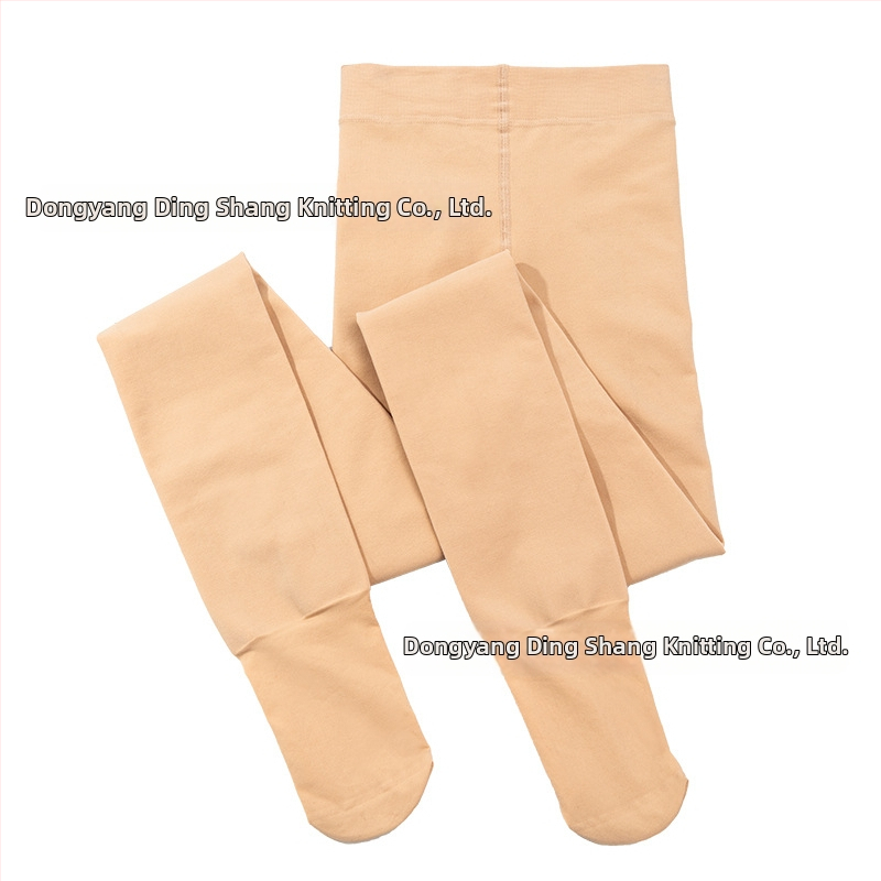 Najlon čarape s flisom iznutra, s nogama, srednja debljina, jednobojni uzorak, japanski stil