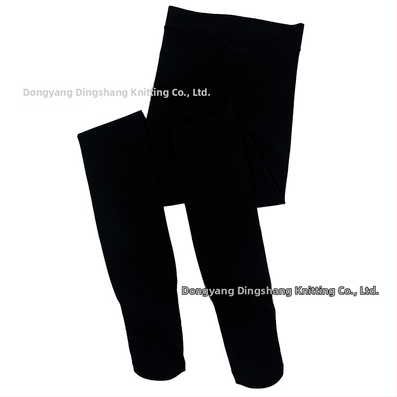 Najlon čarape s flisom iznutra, s nogama, srednja debljina, jednobojni uzorak, japanski stil