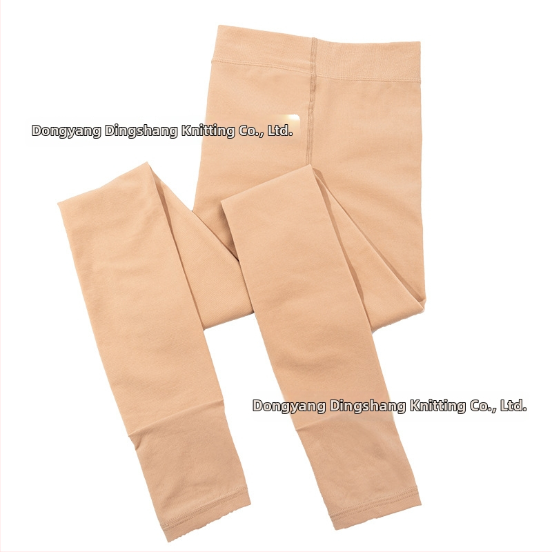 Najlon čarape s flisom iznutra, s nogama, srednja debljina, jednobojni uzorak, japanski stil