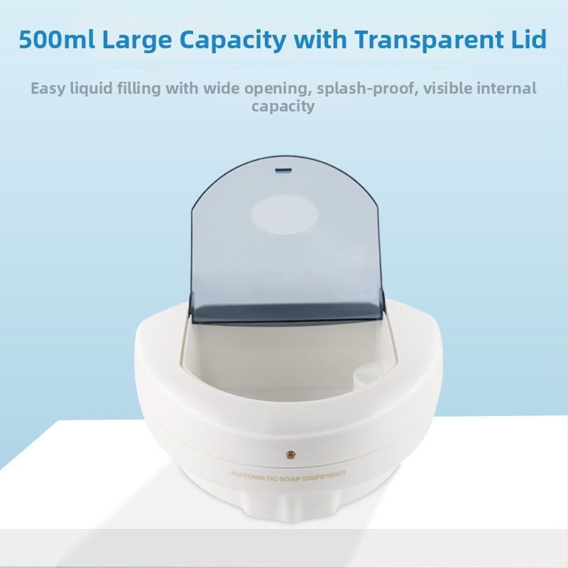 Dispenser inductiv de lichid pentru săpun și dezinfectant pentru mâini, montat pe perete, ABS plastic, 500 ml, dozare prin picurare