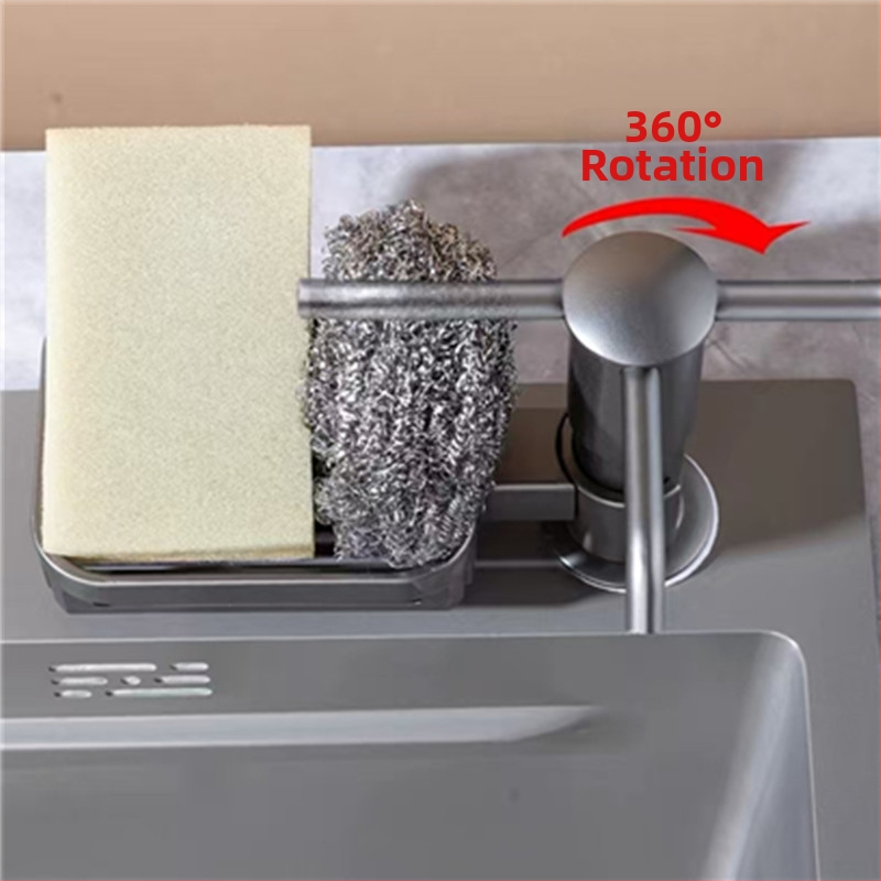 Dozator de lichid pentru chiuveta de bucătărie, acționat prin apăsare manuală, ABS, 285 g, stil lux ușor