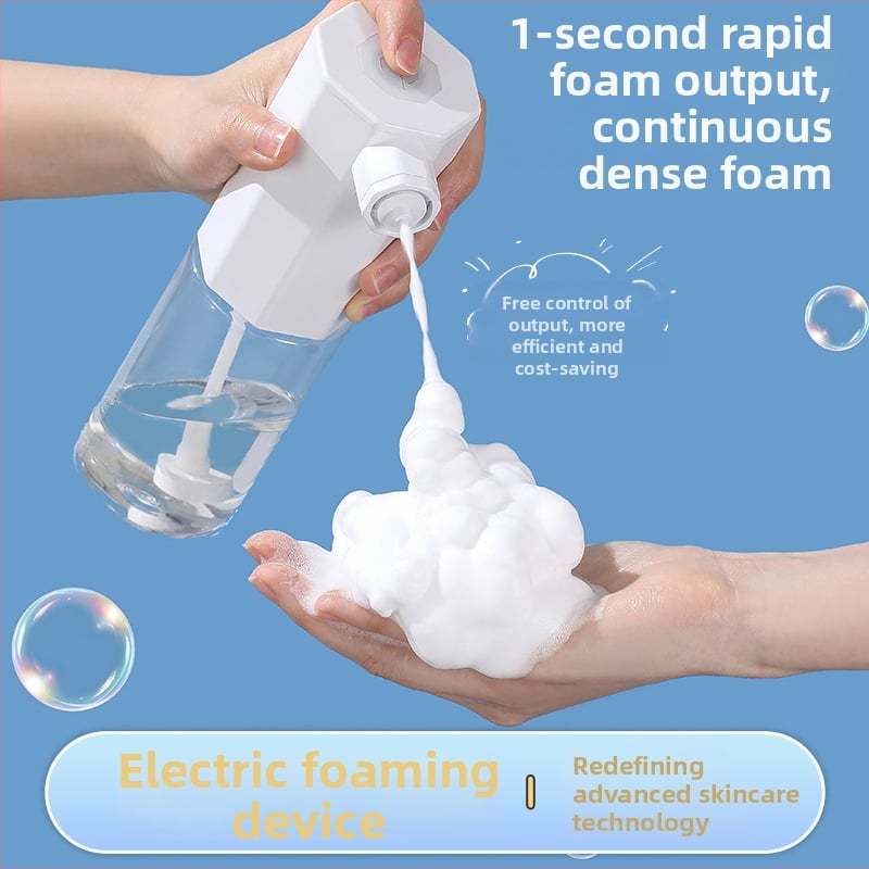 Spumator electric inteligent pentru șampon, săpun de mâini, gel de duș și demachiant pentru față, cu spumă densă și pistol de pulverizare