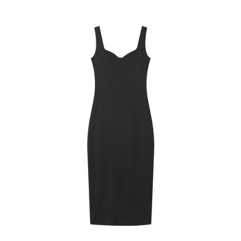 Midi uska haljina, pleteni materijal, europsko-američki stil, bez rukava, četvrtasti ovratnik, polyester 30–50%