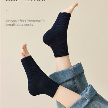 Șosete cu deget deschis, unisex, pentru vară, din bumbac 75%/elastan 25%, antibacteriale și absorbante, culoare solidă, construcție cu două ace