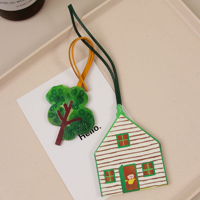 PU táska dísz és kulcstartó, 3D-s rajzfilm dizájn, félig kézműves, Ins stílus, rajzfilm motívum, téma: alma karakter és fekete macska