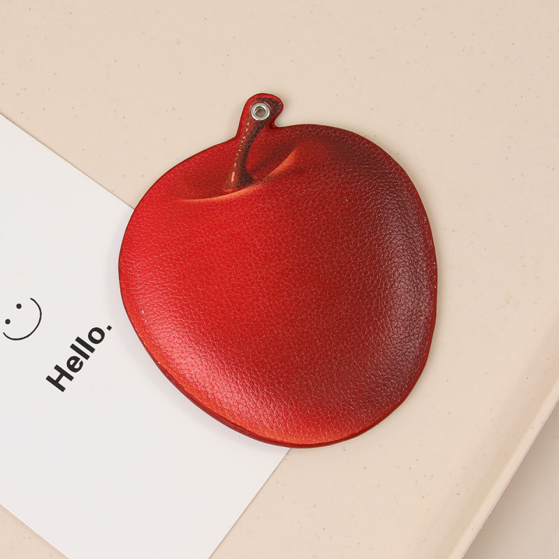 PU táska dísz és kulcstartó, 3D-s rajzfilm dizájn, félig kézműves, Ins stílus, rajzfilm motívum, téma: alma karakter és fekete macska