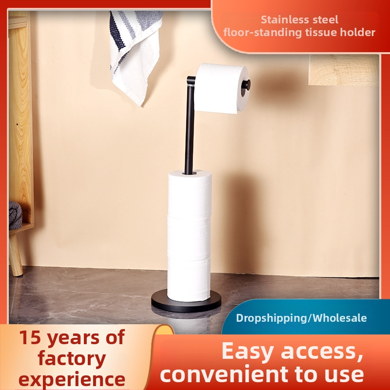 Nerezová oceľová stojacia držiak na toaletný papier – bez vŕtania, povrchová úprava: elektroplating/lakovanie