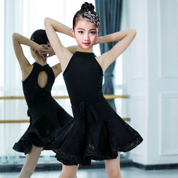 Tim Siyi Zun Dječja latino plesna haljina za djevojčice – Milk Silk tkivo s Spandexom, sve sezone plesni kostim