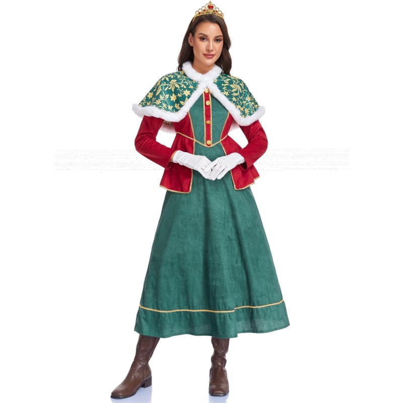 Kraljevski cosplay kostim | Europski palača srednjovjekovni stil, retro carica haljina za scenu | Materijal: poliester; Spol: Žensko; Prigoda: igre i anime uloge; Datum izlaska: Zima 2025; Broj proizvoda: 2083