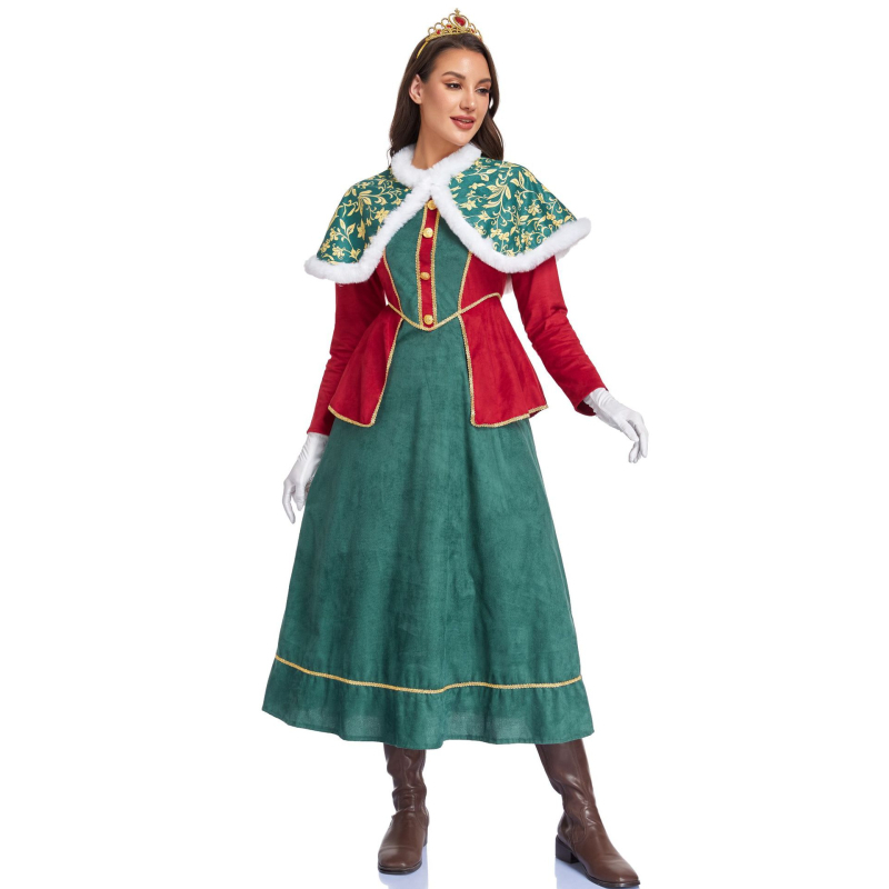Kraljevski cosplay kostim | Europski palača srednjovjekovni stil, retro carica haljina za scenu | Materijal: poliester; Spol: Žensko; Prigoda: igre i anime uloge; Datum izlaska: Zima 2025; Broj proizvoda: 2083
