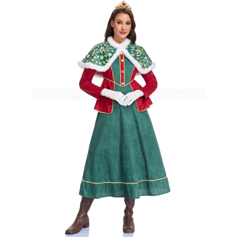 Kraljevski cosplay kostim | Europski palača srednjovjekovni stil, retro carica haljina za scenu | Materijal: poliester; Spol: Žensko; Prigoda: igre i anime uloge; Datum izlaska: Zima 2025; Broj proizvoda: 2083