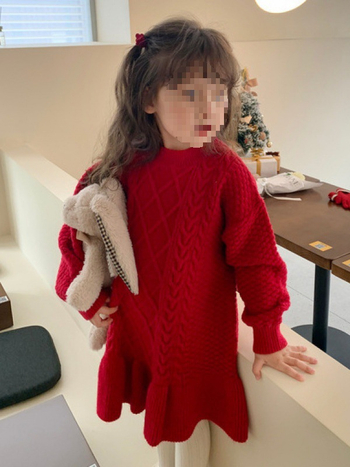 Djevojačka princeza haljina od pamuka, s volanom na suknji, za uzrast 3–8 godina, Zima 2024