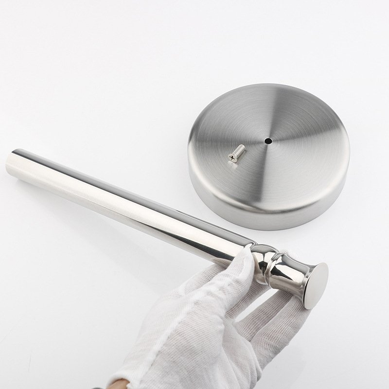 De mengsi Vertikalni držač papirnatih maramica, nehrđajući čelik, okrugli oblik, brušena površina, stolni