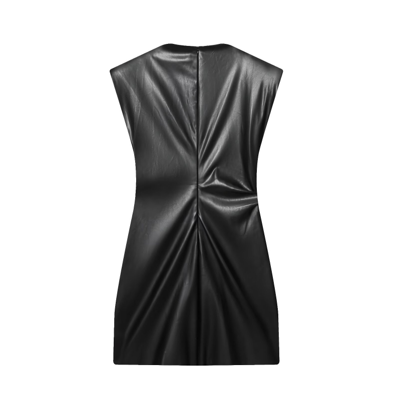 BSK&TRAF Ženska bodycon kratka haljina bez rukava, street style, jesen 2025