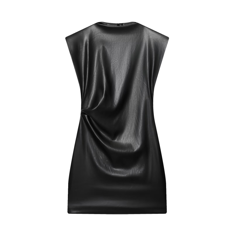 BSK&TRAF Ženska bodycon kratka haljina bez rukava, street style, jesen 2025