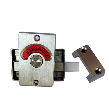 Brava za pregradnu stijenu javnog WC-a, cinkova legura, četkano, moderni minimalistički stil, set od dvije komponente