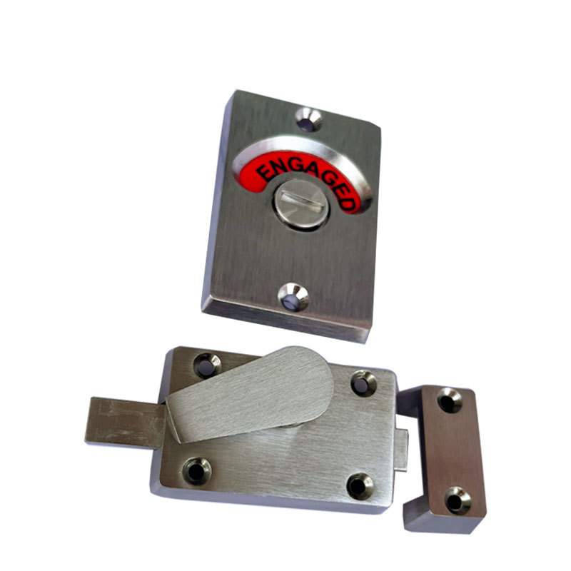 Brava za pregradnu stijenu javnog WC-a, cinkova legura, četkano, moderni minimalistički stil, set od dvije komponente