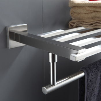 Belode stalak za ručnike od nehrđajućeg čelika 304, jedan sloj, završna obrada wire-drawing, za hotelske kupaonice, nosivost 5 kg