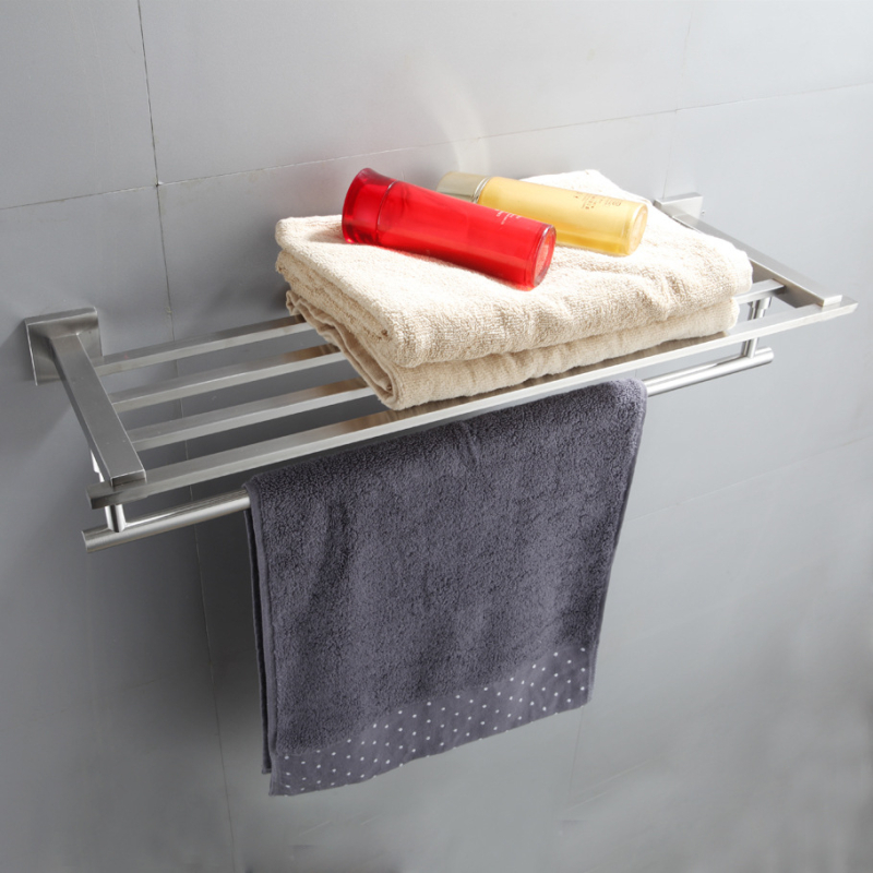 Belode stalak za ručnike od nehrđajućeg čelika 304, jedan sloj, završna obrada wire-drawing, za hotelske kupaonice, nosivost 5 kg