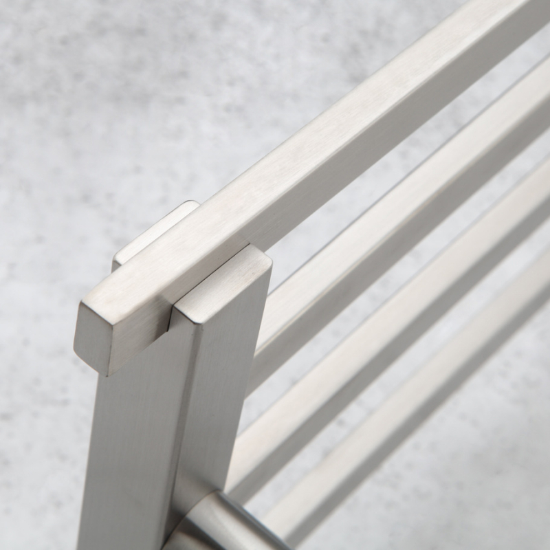 Belode stalak za ručnike od nehrđajućeg čelika 304, jedan sloj, završna obrada wire-drawing, za hotelske kupaonice, nosivost 5 kg