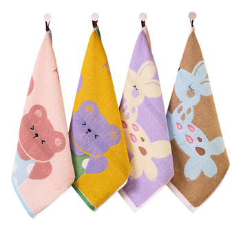 Παιδική τετράγωνη πετσέτα προσώπου από 100% βαμβάκι, γρήγορη απορρόφηση, 50 g, Jacquard ύφανση, οικιακή χρήση