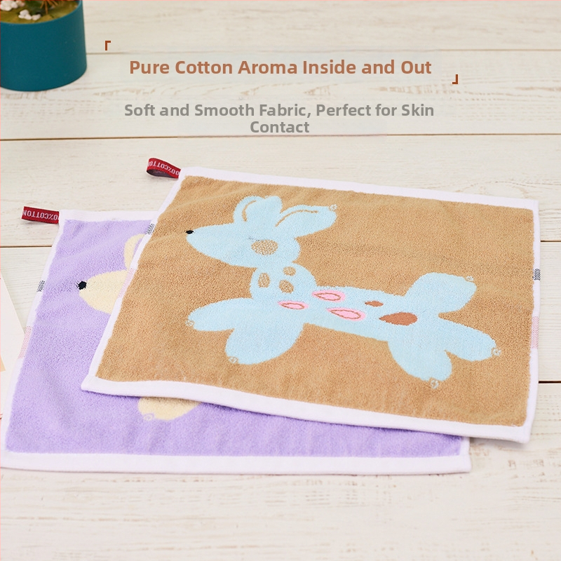 Detská štvorcová bavlnená uterka na tvár, rýchla absorpcia, 50 g, Jacquard tkanina