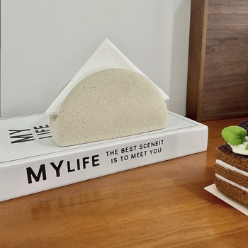 Leyouda keramički držač salveta, nordijskog stila, s ukrasnim zakrivljenim kutovima, glazirani završetak