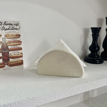 Leyouda keramički držač salveta, nordijskog stila, s ukrasnim zakrivljenim kutovima, glazirani završetak