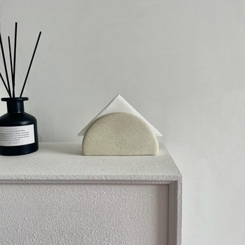 Leyouda keramički držač salveta, nordijskog stila, s ukrasnim zakrivljenim kutovima, glazirani završetak