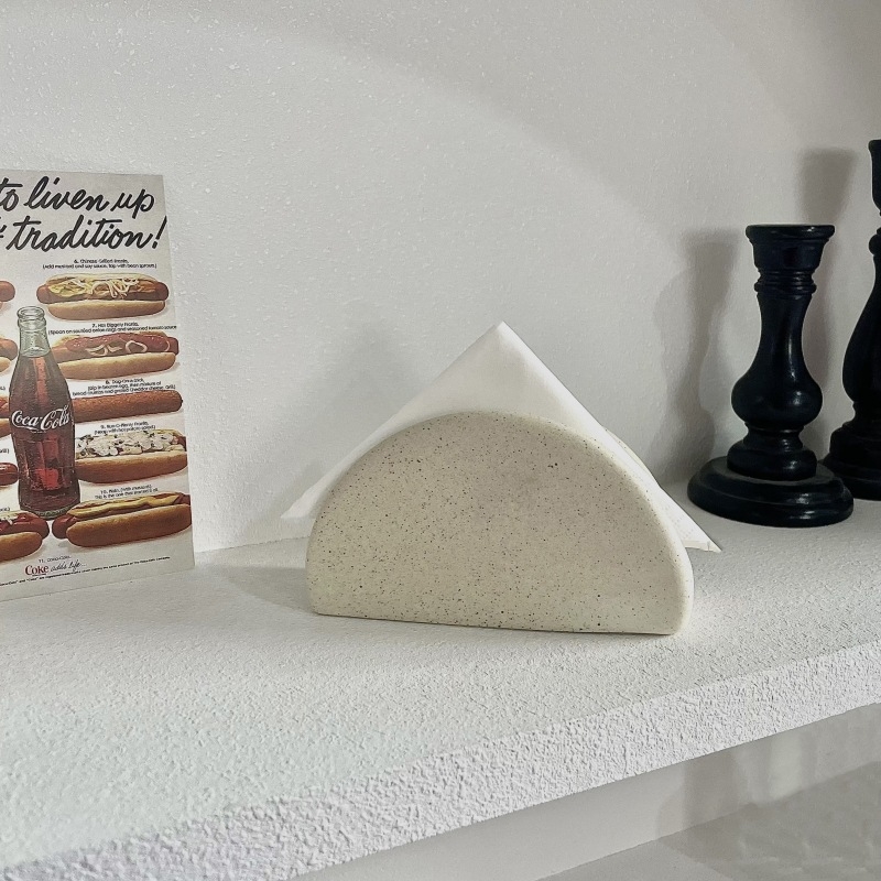 Leyouda keramički držač salveta, nordijskog stila, s ukrasnim zakrivljenim kutovima, glazirani završetak