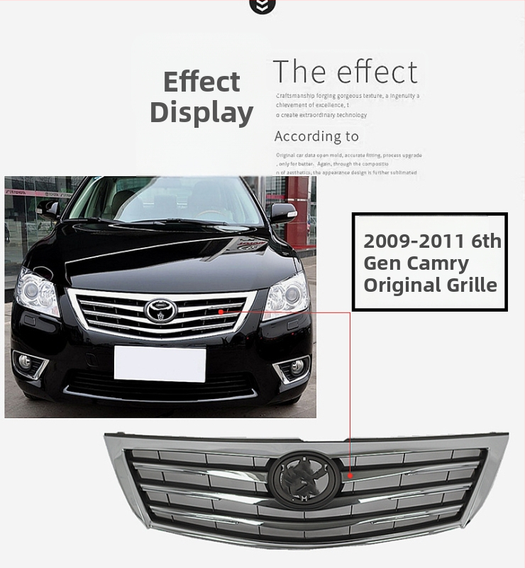 Grille για Camry (06-11, 13-15) – Μεταλλική κατασκευή, Τροποποιημένη εμπρόσθια μάσκα, Black Warrior Grille, Ολόκληρη μαύρη γρίλια