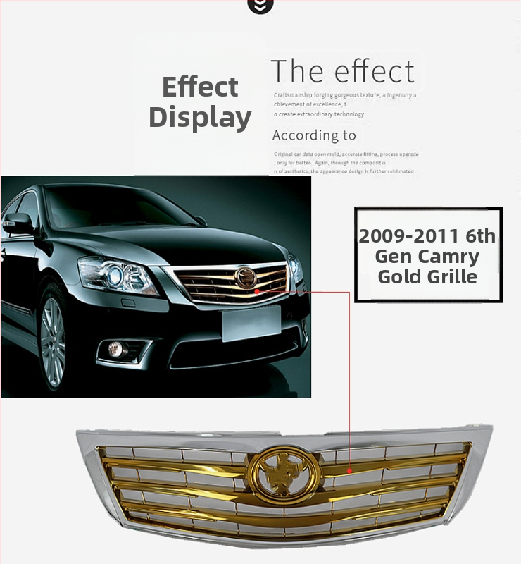 Grille για Camry (06-11, 13-15) – Μεταλλική κατασκευή, Τροποποιημένη εμπρόσθια μάσκα, Black Warrior Grille, Ολόκληρη μαύρη γρίλια